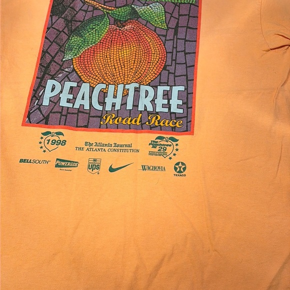 Vintage 1998 Atlanta Peachtree Road Race Orange T-Shirt - Picture 6 of 11